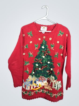 Red Christmas Tree Ugly Sweater