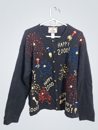 Tiara International Happy 2000 Black Cardigan