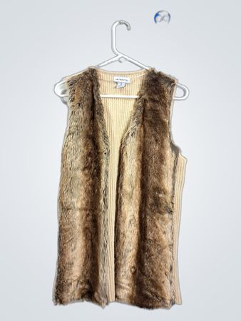 Liz Claiborne Faux Fur & Knit Vest