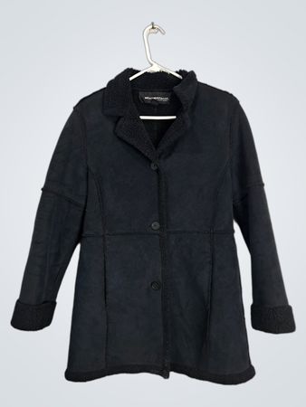 WEATHERPROOF® GARMENT COMPANY Black Faux Suede Sherpa Lined Coat