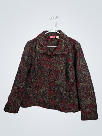 Cappagallo Women's Paisley Print Button-Up Jacket