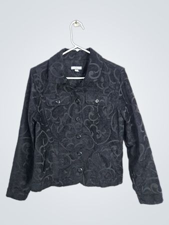 Croft & Barrow Black Swirl Pattern Jacket