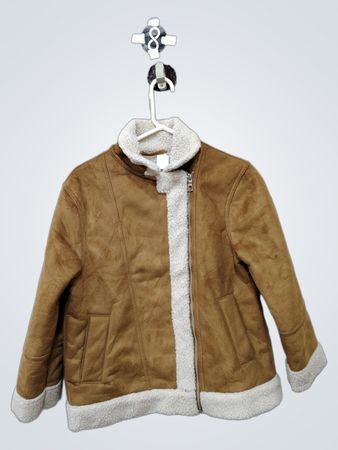 Brown Faux Suede Sherpa Lined Jacket