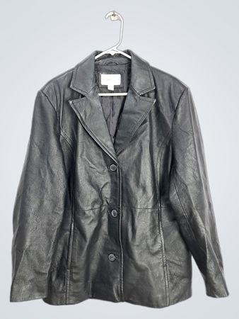 Worthington Black Leather Blazer