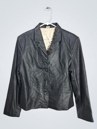 Black Faux Leather Blazer