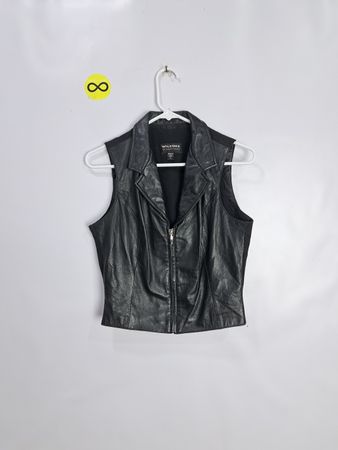 Wilsons The Leather Experts Black Leather Vest