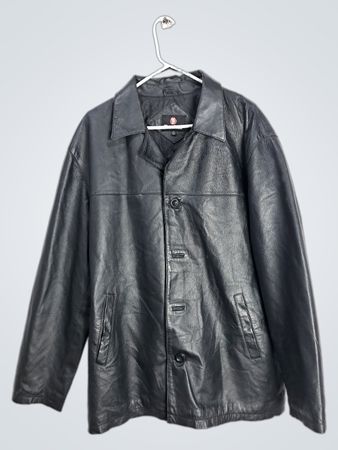 BOMBER Black Leather Jacket
