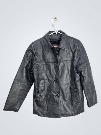 Tudor Court by Haband Black Leather Jacket