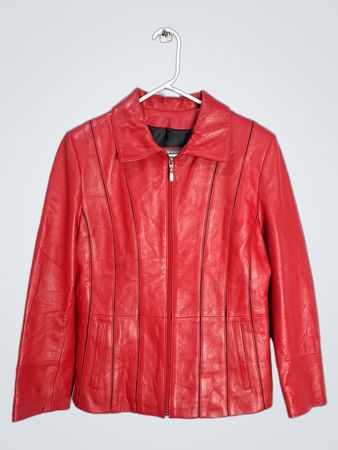 GEORGE Red Leather Jacket