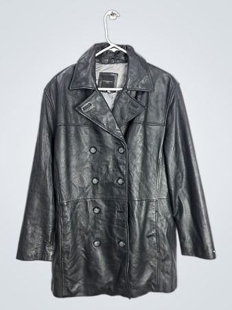 Colebrook & Co. Outerwear Black Leather Double Breasted Jacket