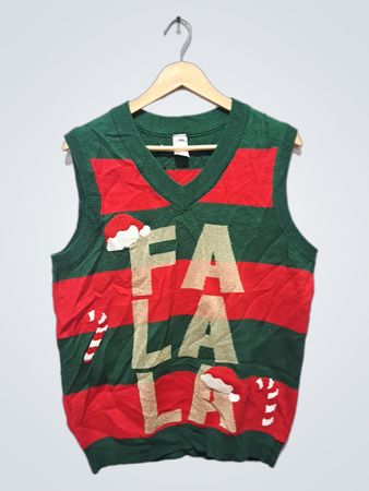 Anko Ärmelloser "Fa La La" Weihnachts-Pullover-Weste