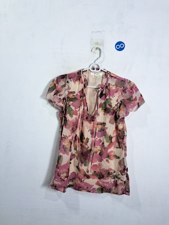 Haver + Blair Floral Print Ruffle Blouse