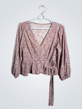 Meraki Floral Print Wrap Blouse