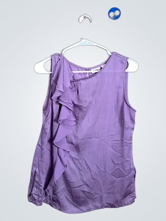 Cato Lavender Ruffle Sleeveless Top