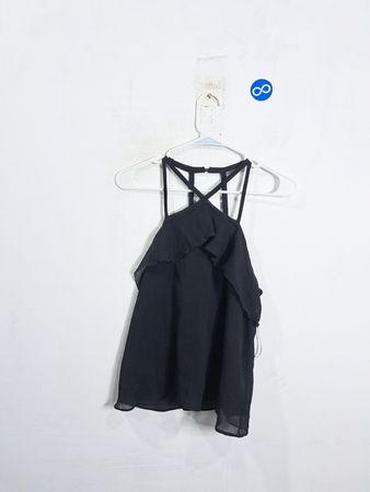 Hollister Top à bretelles noires à volants