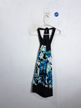 Robe à bretelles florales bleues pour femmes Le Chat