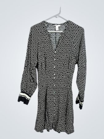H&M Printed Long-Sleeve Mini Dress