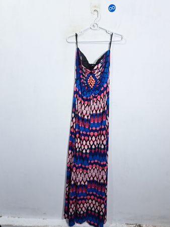 Robe maxi à imprimé abstrait pour femmes VA VA VOOM