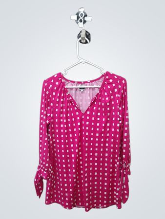 Bluse mit pink-weißer Musterung