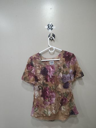 R&M Richards Petite Floral Print Blouse