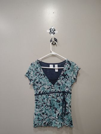 Tops imprimé à manches courtes V-neck pour femmes Emma James