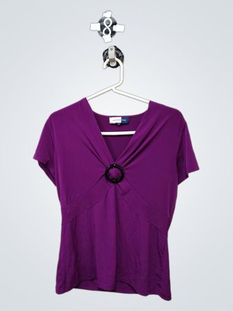 Jones Wear Studio Purple V-Neck Top