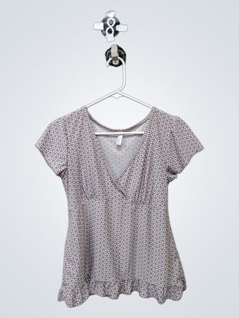 Top à volants avec décolleté en V pour femmes