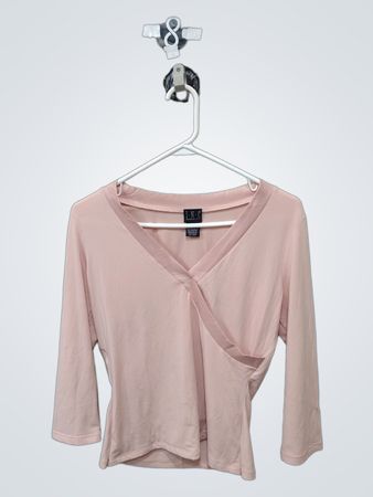 INC International Concepts Pink V-Neck Faux Wrap Top