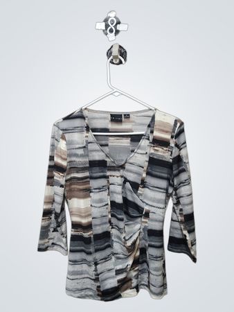 Tribal Abstract Print 3/4 Sleeve Top