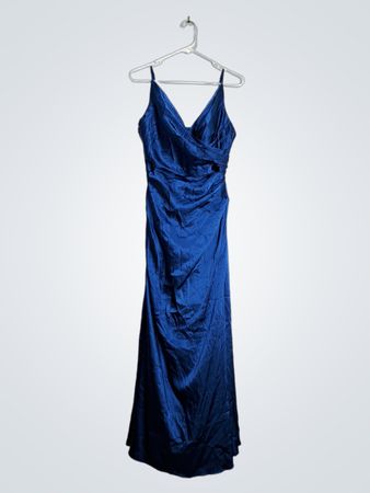 Galina Signature Blue Ruched Gown