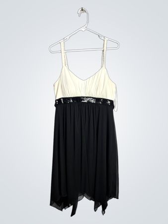En Focus Studio Damen Kleid Schwarz und Weiß Größe 12
