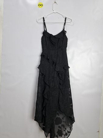 LN San Francisco Black Ruffled High-Low Dress