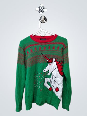 Blizzard Bay Green Unicorn Christmas Sweater