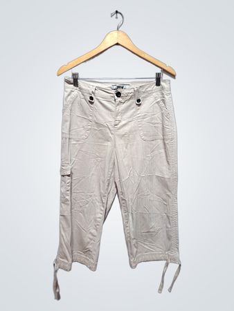 Croft & Barrow Damen Beige Cargo Capri-Hosen Größe 8
