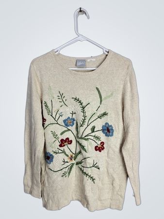 Blair Women's Embroidered Floral Knit Sweater