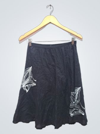 Style & Co Black Skirt with White Floral Print