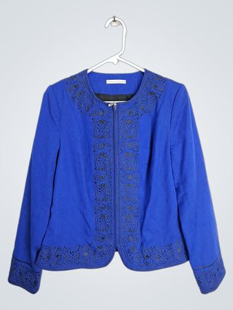 Peter Nygård blaue bestickte Jacke