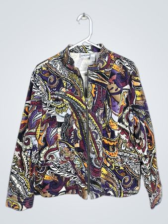 Chico's Paisley Print Zip-Up Jacket