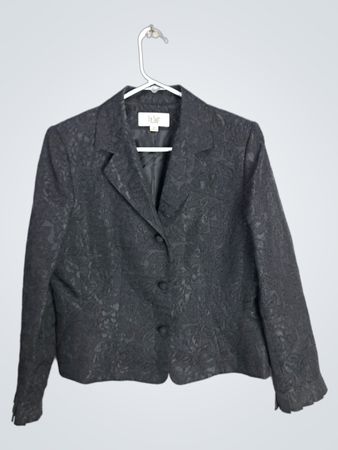 Le Suit Petite Schwarzer Struktur Blazer