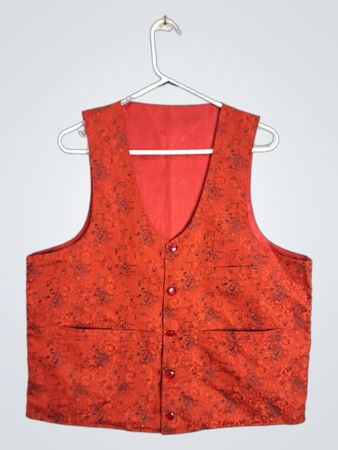 Red patterned vest