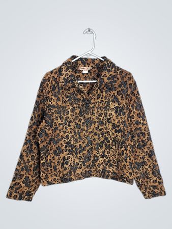Brooke Coleman Leopard Print Button-Up Jacket