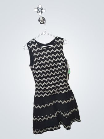 Betsy & Adam Black Chevron Beaded Dress Size 10
