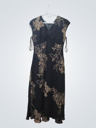 Black floral print dress