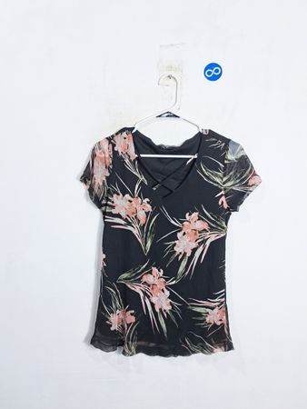 INC International Concepts Floral Print Short Sleeve Top