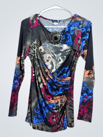 VENUS Women's Printed Long Sleeve Blouse