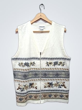 Alfred Dunner Damen ärmellose Blumen-Strickweste