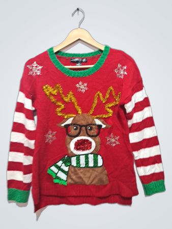 Pull en sequins renne de Noël des États-Unis de Sugar