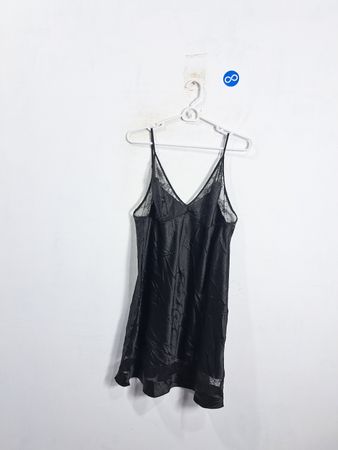 Victoria's Secret Black Lace Trim Slip Dress