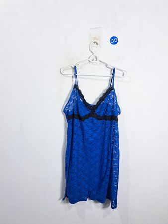 Robe nuisette en dentelle bleue George
