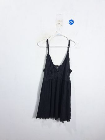 Black Lace Trim Babydoll